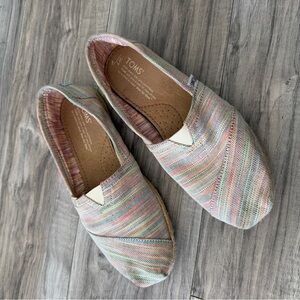 Toms Classics Baxter Womens SlipOn Casual Canvas Flat Shoes US 7 Colorful Easter
